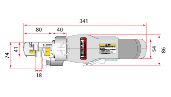 コードレス油圧式(TC16-MH100)上面寸法図