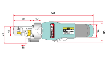 コードレス油圧式(TC16-MH100)上面寸法図